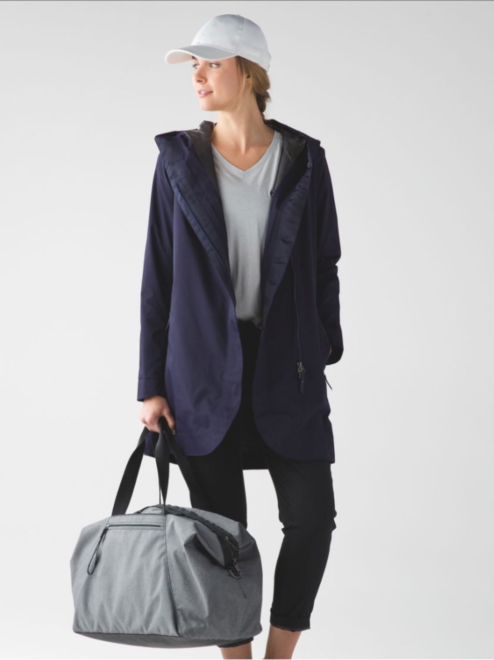 Lululemon Savasana Waterproof Jacket Size 12 Navy Blue Waterproof Coat